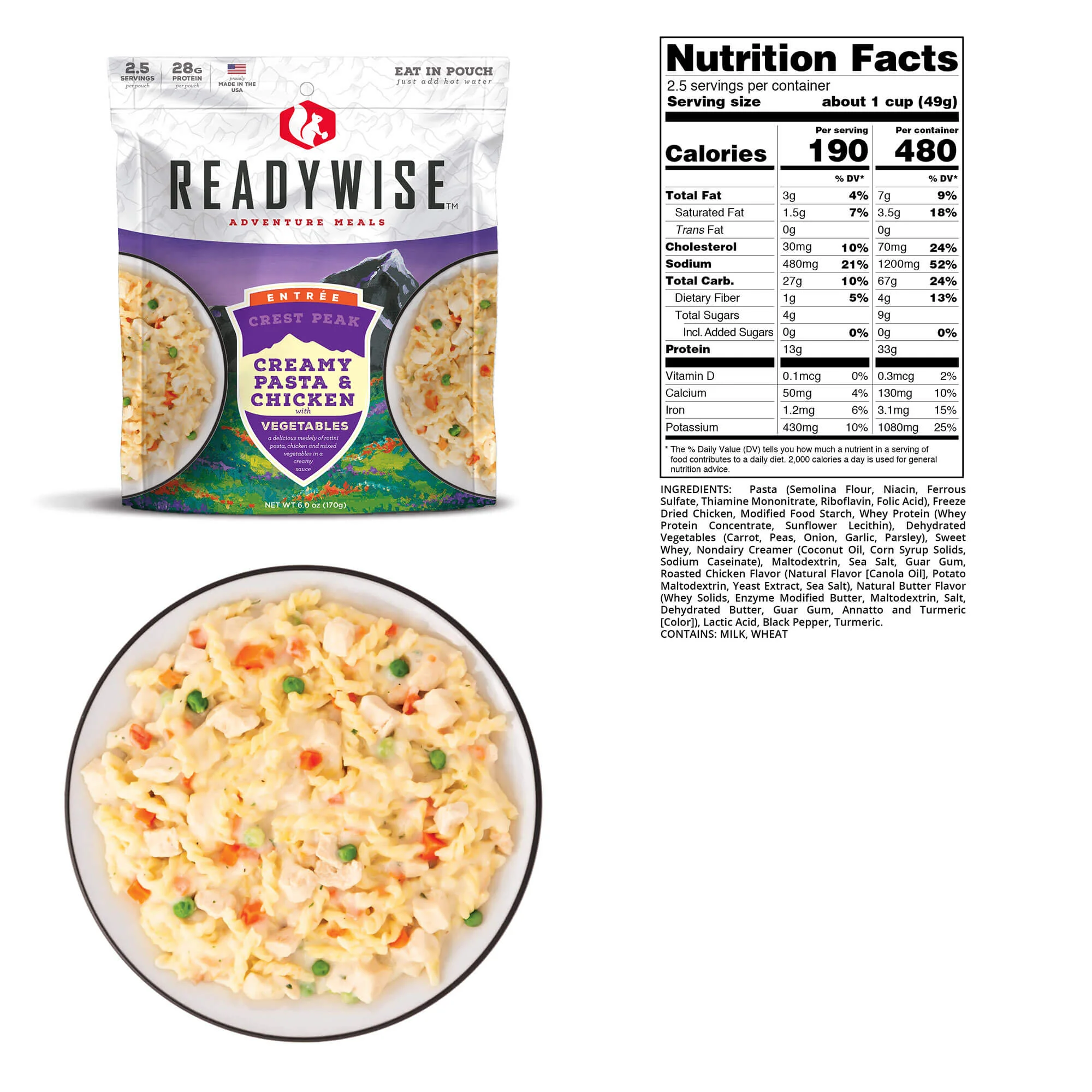 ReadyWise - Crest Peak Creamy Pasta & Chicken - 6 Pack - Image 3